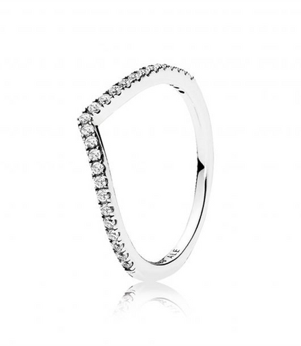 Pandora Timeless Sparkling Wishbone Ring Size 7.5