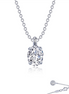 LaFonn 2 CTW Simulated Diamond Oval Solitaire Necklace