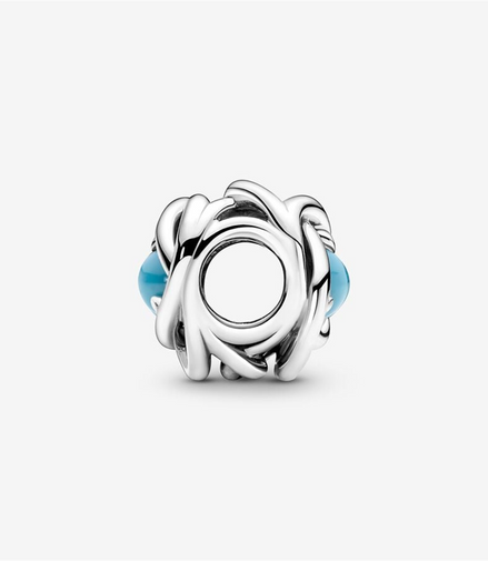 Pandora Moments December Turquoise Blue Eternity Circle Charm