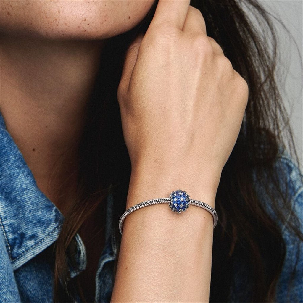 Pandora Moments Sparkling Pavé Round Blue Charm