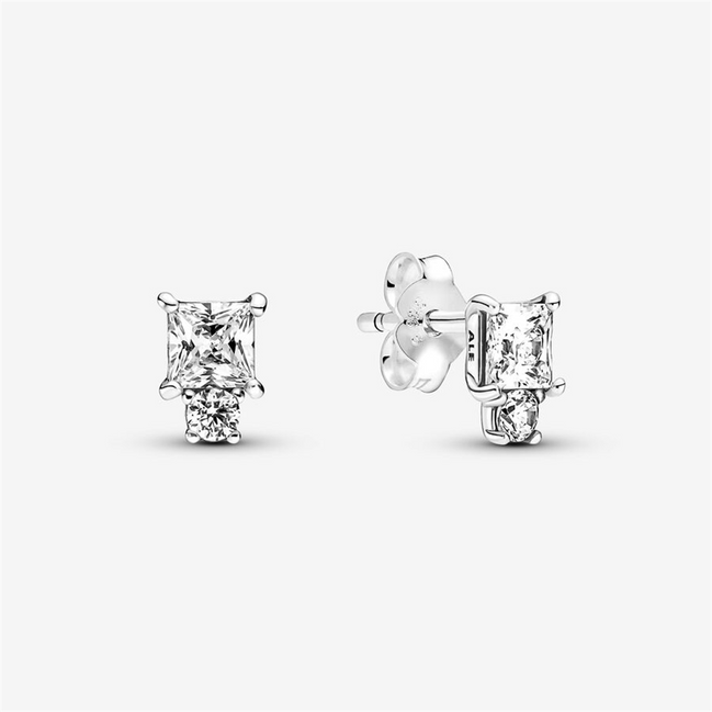Pandora Timeless Sparkling Round & Square Earrings