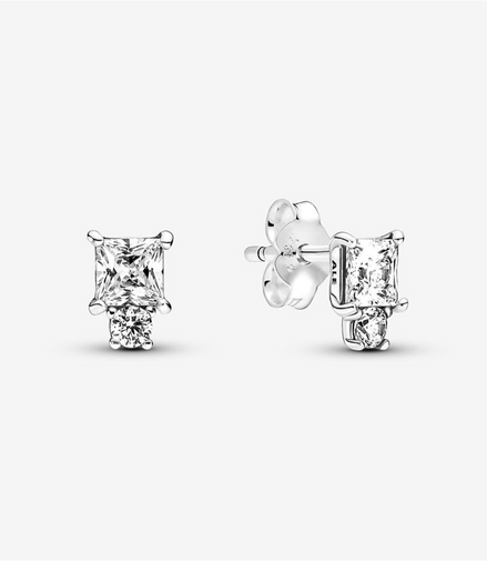 Pandora Timeless Sparkling Round & Square Earrings