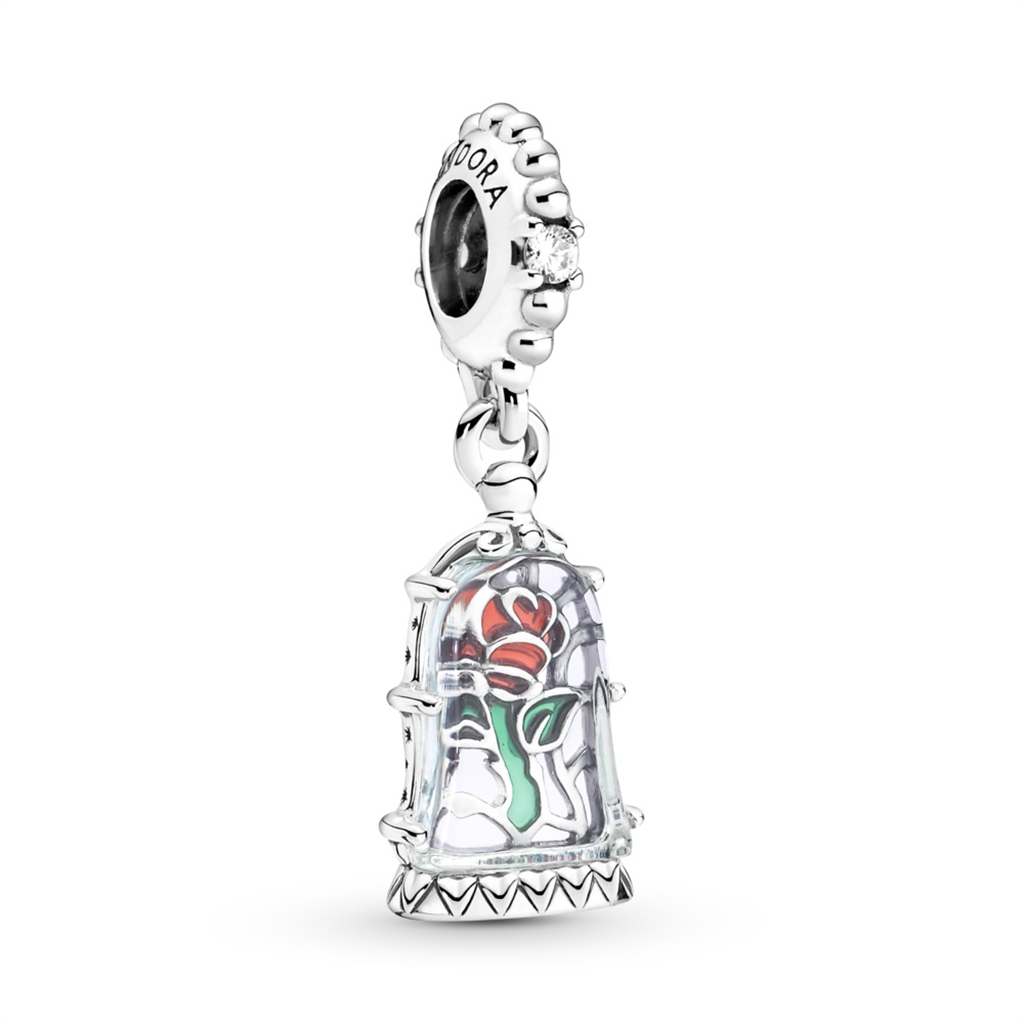 Pandora Disney Beauty and the Beast Enchanted Rose Dangle Charm