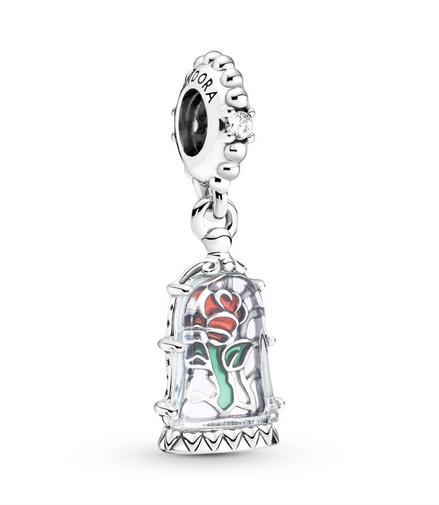 Pandora Disney Beauty and the Beast Enchanted Rose Dangle Charm