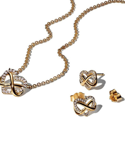 Pandora Timeless Sparkling Infinity Heart Jewelry Gift Set