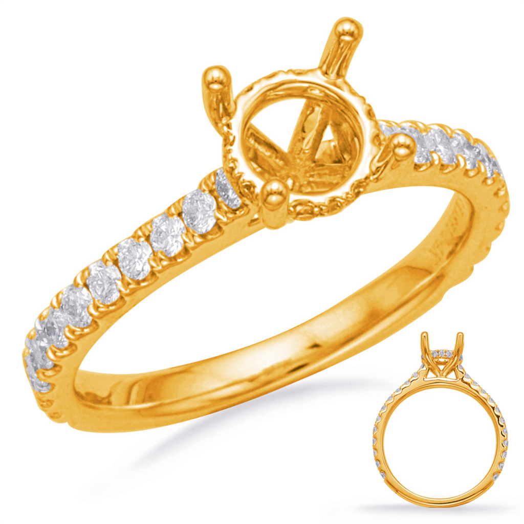 14K Gold 0.41 CTW Diamond Hidden Halo Semi-Mount Engagement Ring