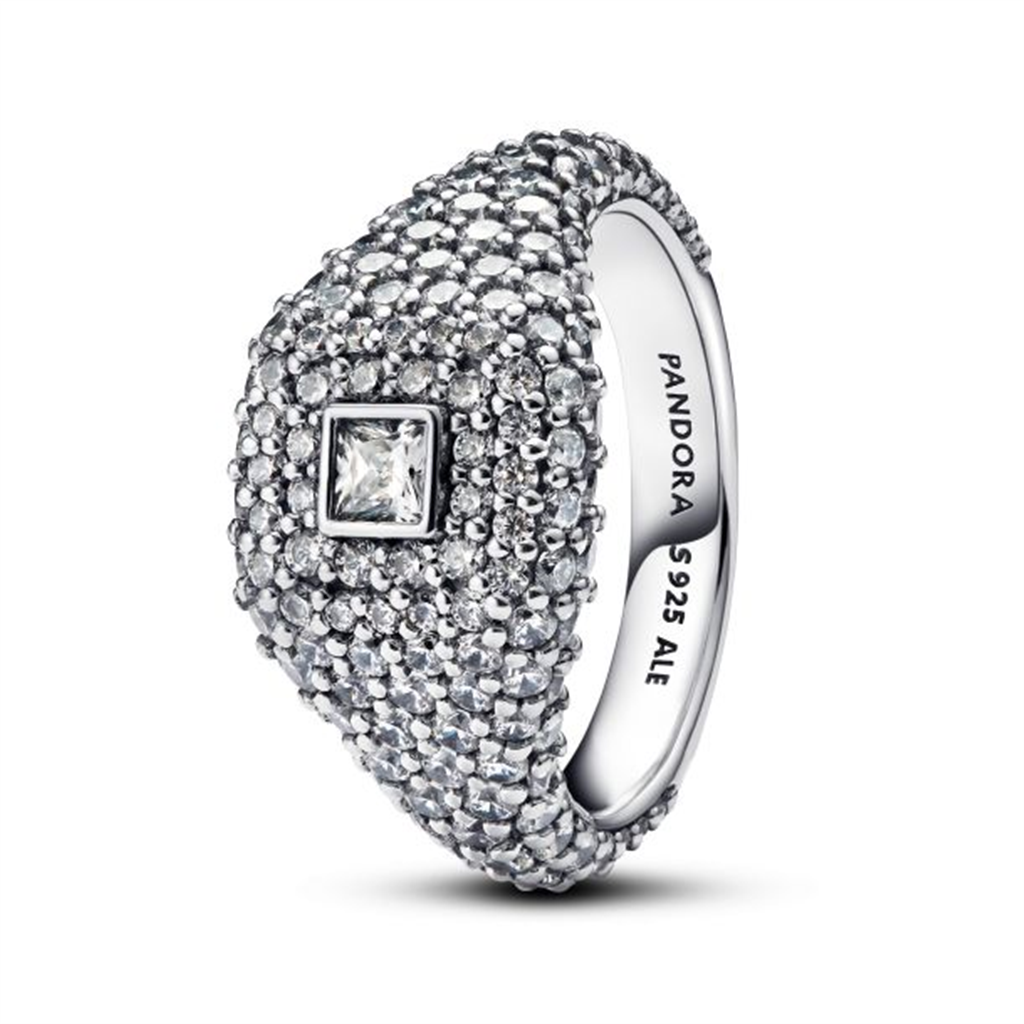 Pandora Timeless Pavé Square Cocktail Ring Size 6