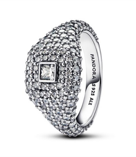 Pandora Timeless Pavé Square Cocktail Ring Size 6