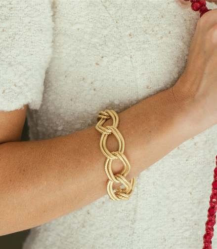 Susan Shaw Textured Double Link Chain Bracelet
