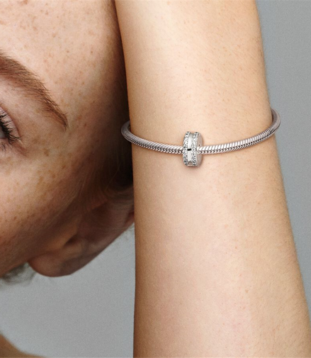 Pandora Moments Double Lined Pavé Clip Charm
