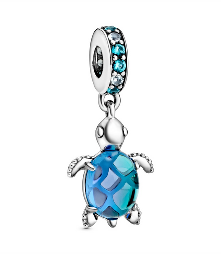 Pandora Moments Murano Glass Sea Turtle Dangle Charm