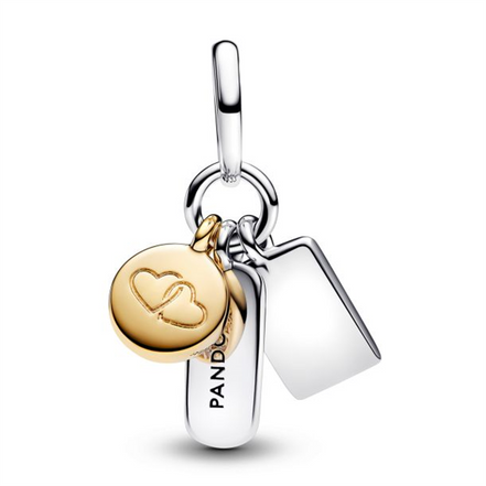 Pandora ME/Moments Friendship Triple Gold-Plated Dangle Charm
