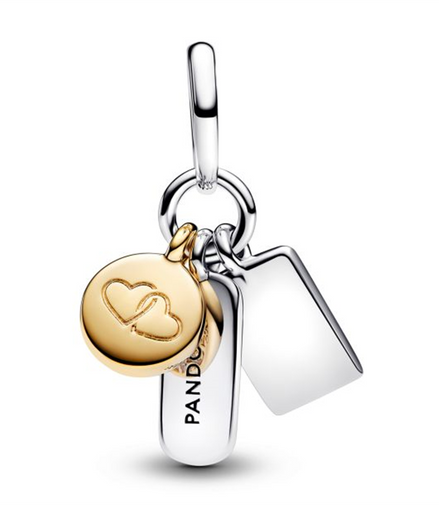 Pandora ME/Moments Friendship Triple Gold-Plated Dangle Charm