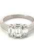 14K White Gold Three Stone Diamond Engagement Ring