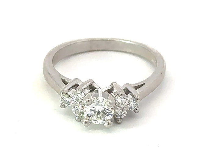 14K White Gold Platinum .33 CT Diamond Engagement Ring