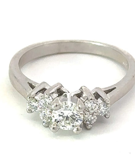 14K White Gold Platinum .33 CT Diamond Engagement Ring