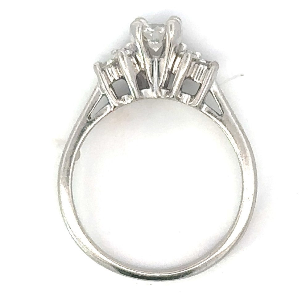 14K White Gold Platinum .33 CT Diamond Engagement Ring