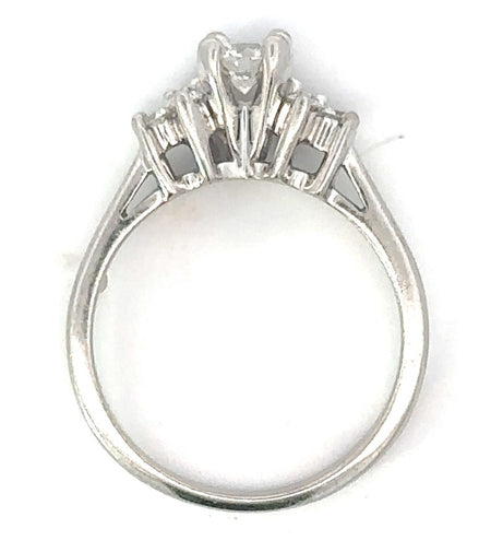 14K White Gold Platinum .33 CT Diamond Engagement Ring