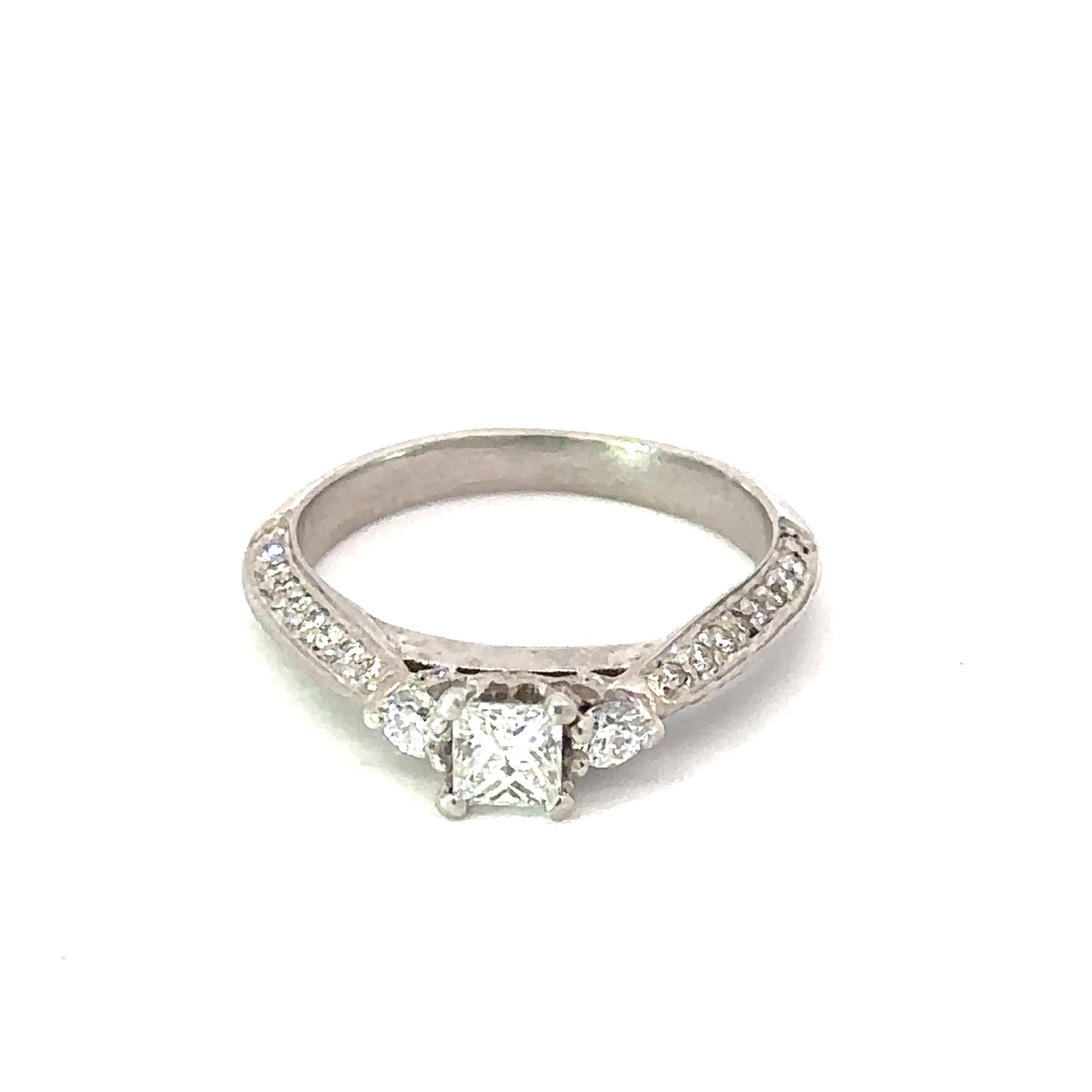 14K White Gold .33 CT Diamond Engagement Ring