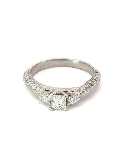 14K White Gold .33 CT Diamond Engagement Ring