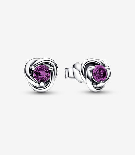Pandora Moments February Purple Eternity Circle Stud Earrings