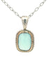 Raymond Mazza 14K Yellow Gold Bezel and Cushion Chalcedony Necklace
