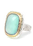 Raymond Mazza 14k Gold Cushion-Cut Chalcedony Set