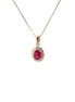 14K Yellow Gold Ruby and Diamond Necklace