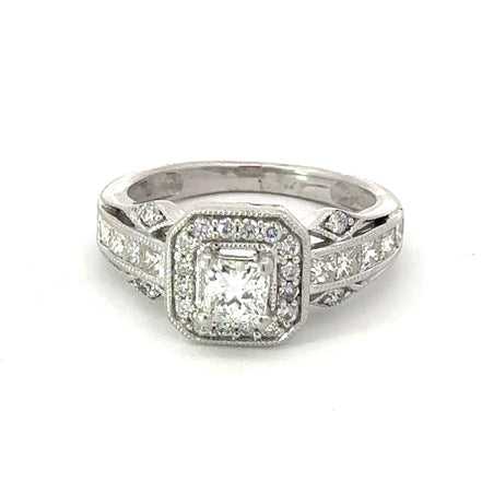 14K White Gold 1.15 CT Diamond Engagement Ring