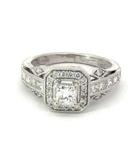 14K White Gold 1.15 CT Diamond Engagement Ring
