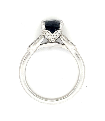 Simply Diamond Oval Cut Sapphire And Diamond Fashion Ring